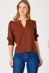 Chocolate Linen Top